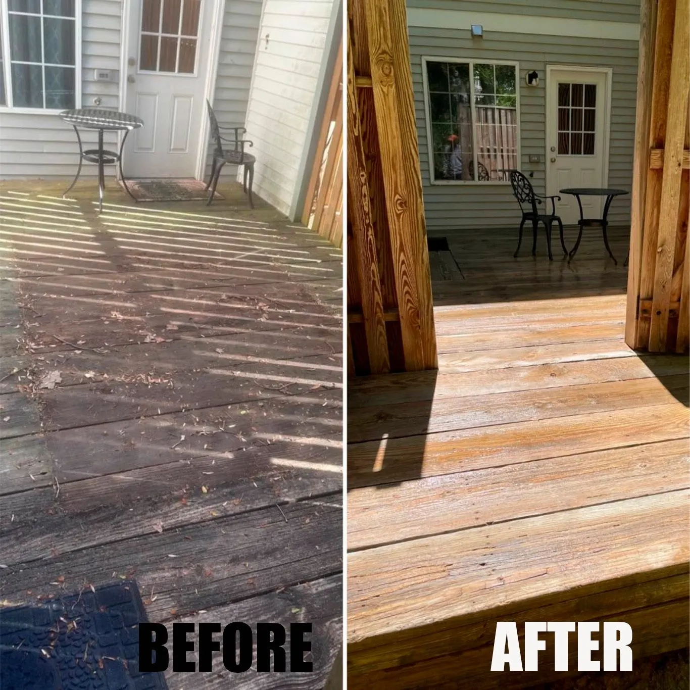 Power washing service result