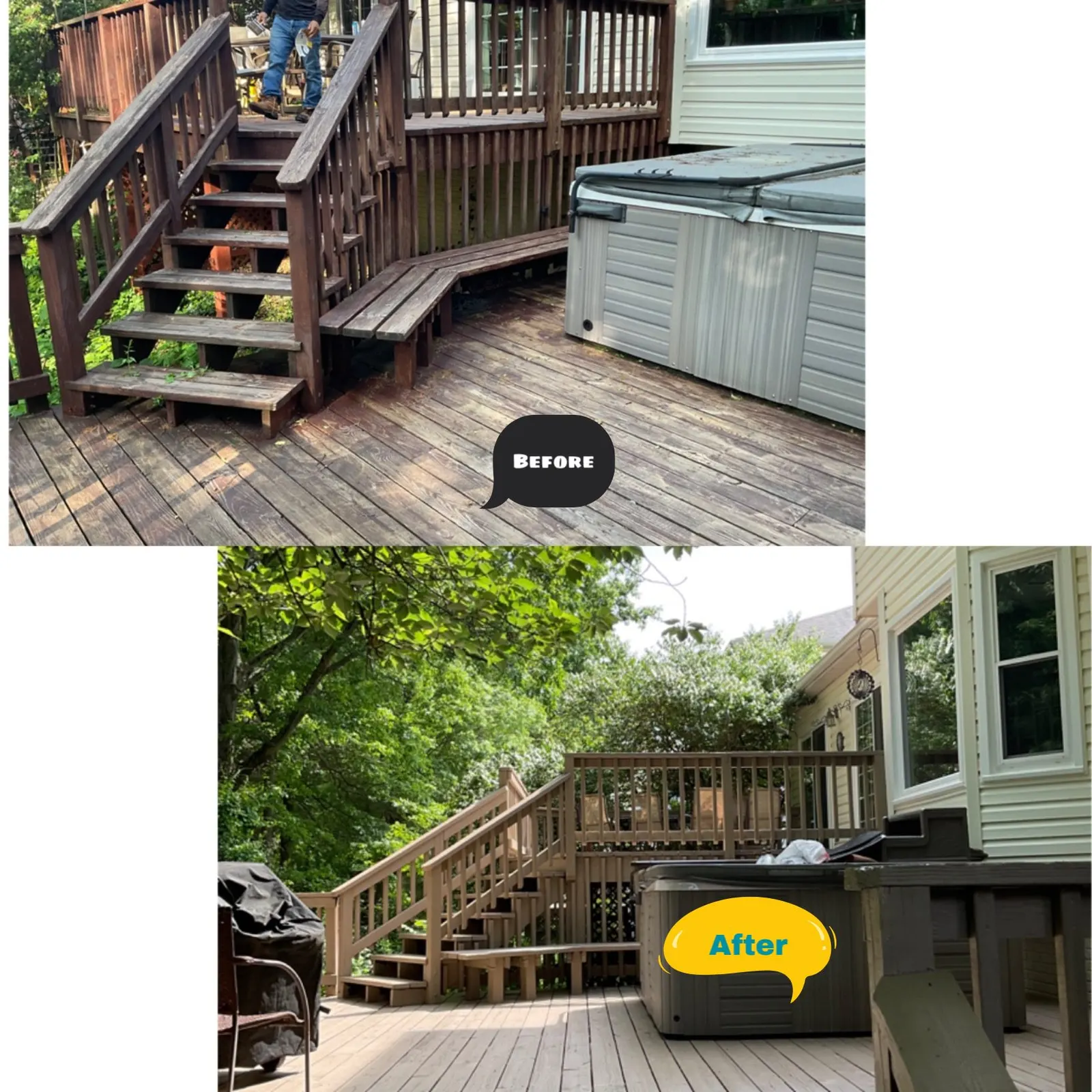 Power washing exterior surface