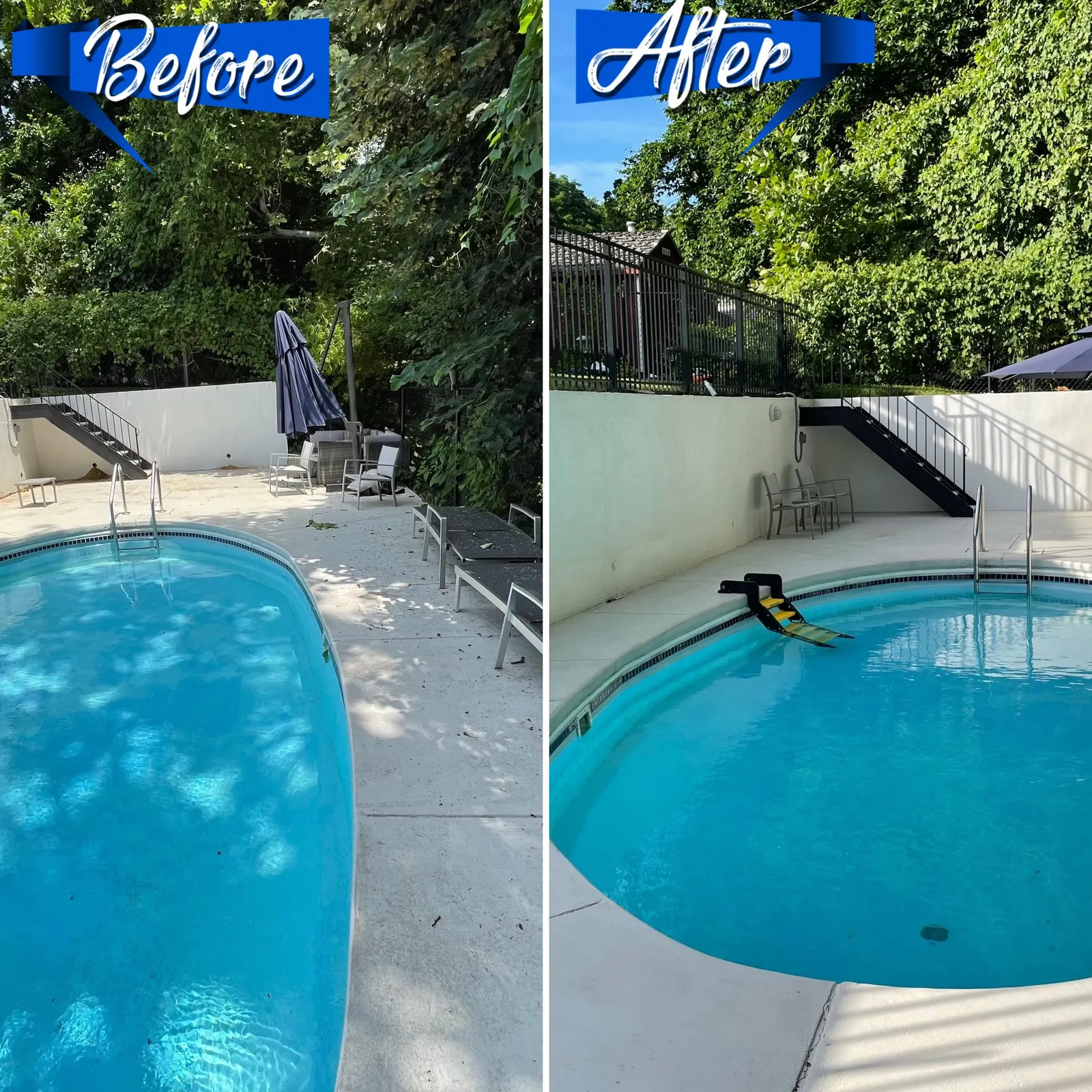 Pool area before power washing